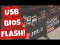 How To Use USB BIOS Flash Button MSI B450M MORTAR MAX With NO CPU