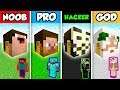 Minecraft NOOB vs. PRO vs. HACKER vs. GOD: PLAYER HEAD BLOCK HOUSE in Minecraft! (Animation)