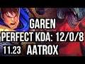 GAREN vs AATROX (TOP) | 12/0/8, Legendary, Rank 11 Garen | BR Master | 11.23