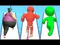 FAT PUSHER vs ROPE-MAN RUN vs COLOR RUN STICKMAN 3D