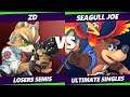 S@X 343 Losers Semis - ZD (Fox, Wolf) Vs. Seagull Joe (Palutena, Banjo) Smash Ultimate - SSBU