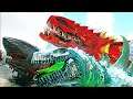 Godzilla Diamante Vs Red Jormungand - Serpente Gigante! - Ark Genesis Dinossauros