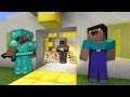 Noob and Pro Found Village! VILLAGER Robbed a BANK in Minecraft