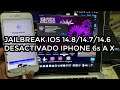 JAILBREAK IOS 14.8/14.7/14.6 DESACTIVADO IPHONE 8,8+,X |  DevteamPro USB Patch | MacOS|