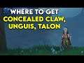 Where to get Concealed Claw, Unguis, and Talon in Genshin Impact