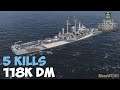 World of WarShips | Helena | 5 KILLS | 118K Damage - Replay Gameplay 4K 60 fps