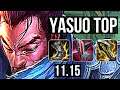 YASUO vs JAX (TOP) | Rank 4 Yasuo, 10/1/3, Dominating | TR Challenger | v11.15