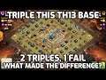 👍 How To 3 Star This TH13 Version of "Four Corners" Base - 2 Triples & 1 Fail - The Difference Was?