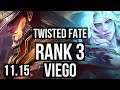 TWISTED FATE vs VIEGO (MID) | Rank 3, 2/2/11 | KR Challenger | v11.15