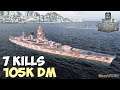 World of WarShips | Dunkerque | 7 KILLS | 105K Damage - Replay Gameplay 4K 60 fps