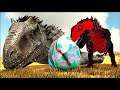 Jovem Godzilla Roubando Ovos da Mãe Indominus Rex! Blue Varan! Ark Survival Evolved - Dinossauros