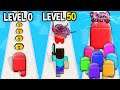 Monster School: Among Us Run GamePlay Mobile Game Max Level LVL Noob Pro Hacker Minecraft Animation