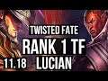 TWISTED FATE vs LUCIAN (MID) | Rank 1 TF, 2/2/17 | TR Grandmaster | v11.18