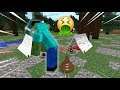 Minecraft MARK FRIENDLY ZOMBIE DOES A GIANT POO IN OUR GARDEN !! IT STINKS !! Minecraft
