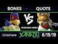 S@X 307 SSBM - Bones (Falco) Vs. Quote (Fox) Smash Melee Winners Semis