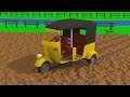 Truck with loader, Tractor and Rickshaw - Yellow Tuk Tuk and Crash - Tractor the Rescue. Traktor