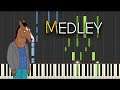 Bojack Horseman Medley (Piano Tutorial) [Synthesia]