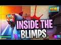 FLYING INSIDE THE FORTNITE BLIMPS & MAKING IT TO NEW SPAWN ISLAND