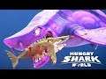 NEW DARK MAGIC SHARK vs MEGALODON (HUNGRY SHARK WORLD)