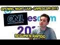 RESUMEN RÁPIDO - OPENING NIGHT LIVE / GAMESCOM 2019