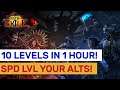 10 Levels In 1 Hours! Super Speed Level New Characters! | POE Delirium 3.10