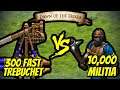 300 Trebuchet (10x Faster) vs 10,000 Militia Challenge | AoE II: Definitive Edition