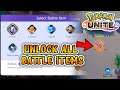 How To Unlock All Battle Items in Pokemon Unite | How To Get New Battle Items In Pokemon Unite