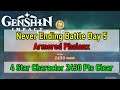 Never Ending Battle Day 5 Armoured Phalanx 4 Star Character 2430 Pts Clear | Genshin Impact