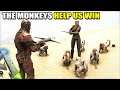 THE MONKEYS HELP US WIN THE MATCH | TRIBE WARS | ARK SURVIVAL EVOLVED EP43