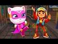 WHO IS THE BEST?  TALKING ANGELA HERO vs SUBWAY SURFERS JACK (ios,Android)