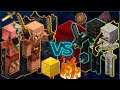 Zombified Piglin + Piglin vs Skeleton + Wither Skeleton - Minecraft Mob Battle 1.16.4