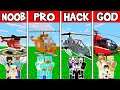 Minecraft: FAMILY HELICOPTER CHALLENGE - NOOB vs PRO vs HACKER vs GOD in Minecraft