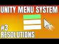 How To Set Resolution in Unity - Complete Unity Menu System