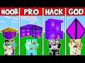 Minecraft: NETHER PORTAL HOUSE BUILD CHALLENGE - NOOB vs PRO vs HACKER vs GOD in Minecraft Animation