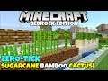 Minecraft Bedrock: (Broken) Zero-Tick Sugarcane, Bamboo And Cactus Farm Tutorial! Instant Crops!