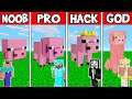Minecraft: PIGGY HOUSE BUILD CHALLENGE - NOOB vs PRO vs HACKER vs GOD in Minecraft
