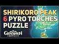 Shirikoro Peak 6 Pyro Torches Puzzle Genshin Impact Tsurumi Island