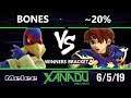 S@X 305 SSBM - Bones (Falco) Vs. ~20% (Roy) - Smash Melee Winners 2