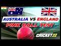 DAY 1 - PINK BALL TEST ON HARD DIFFICULTY | AUSTRALIA VS ENGLAND ASHES 2021 | CRICKET 22 INDIA LIVE