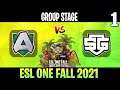 Alliance vs SG Esports  Game 1 | Bo2 | Group Stage ESL ONE Fall 2021 : Bootcamp Edition