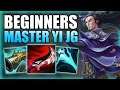 HOW TO PLAY MASTER YI JUNGLE & GAIN ELO FOR BEGINNERS! - Best Build/Runes S+ Guide League of Legends