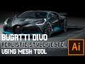 Vector Art | Bugatti Divo Realistic Style Vector Using Mesh Tool