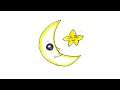 How to draw moon and star step by step #draw #art