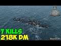World of WarShips | Lightning | 7 KILLS | 218K Damage - Replay Gameplay 4K 60 fps