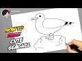 How to draw Cute Seagull