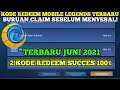 2 KODE REDEEM ML HARI INI JUNI 2021 | NEW REDEEM CODE MOBILE LEGEND TODAY 100% WORK !!