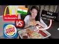 McDONALDS in INDIA VS BURGER KING | INDIAN FOOD FOREIGNER REACTION | TRAVEL VLOG IV