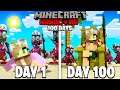 I Survived 100 DAYS on a DESERTED ISLAND in Minecraft .. Here's What Happened