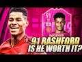 BETTER THAN FUTTIES RICHARLISON?! 91 FUTTIES RASHFORD REVIEW! FIFA 19 Ultimate Team