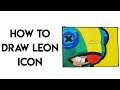 How to draw Leon Icon - Brawl Stars Step by Step